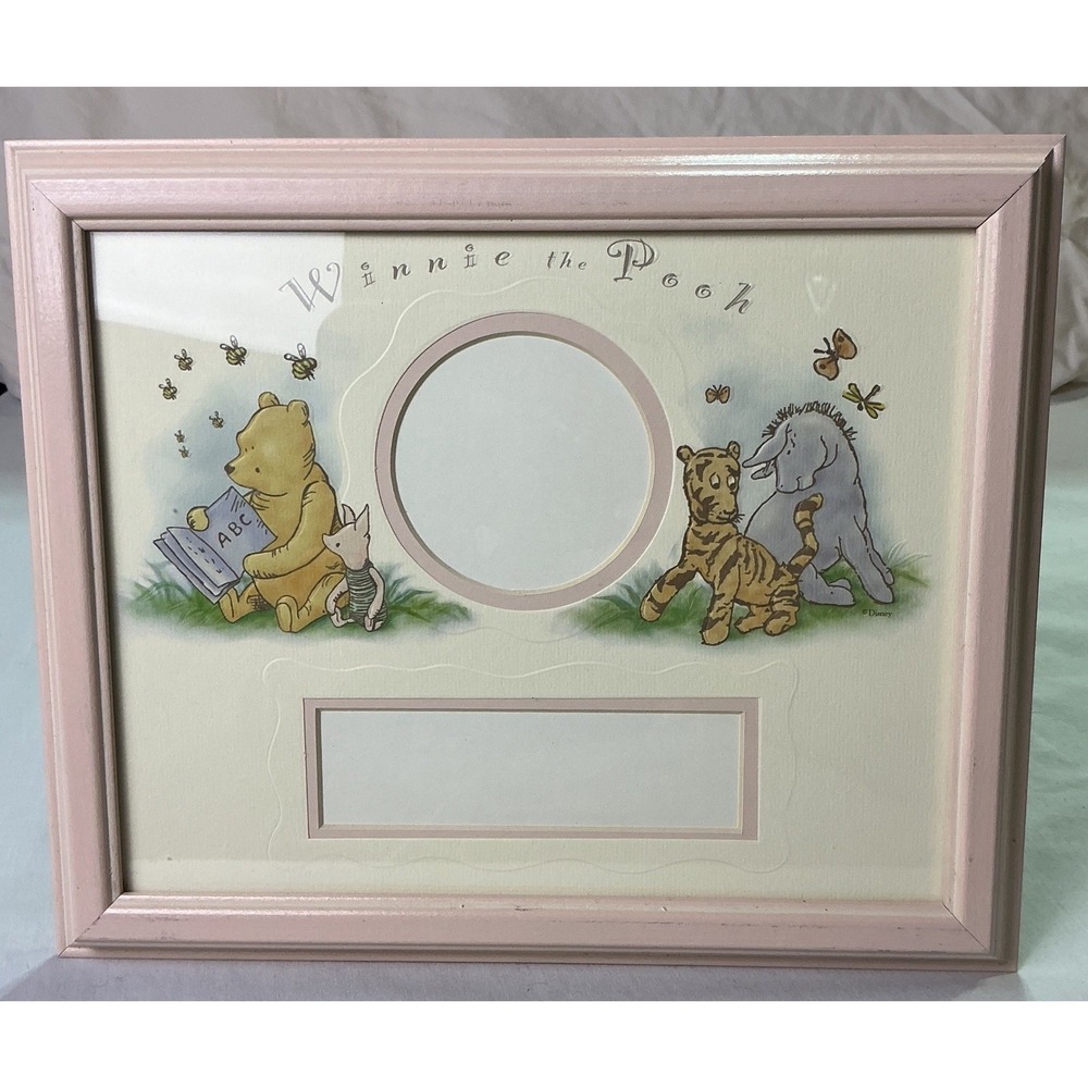 Disney Winnie The Pooh Baby Photo Frame Pink Nursery Decor Piglet Tigger